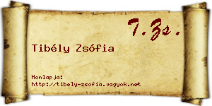 Tibély Zsófia névjegykártya